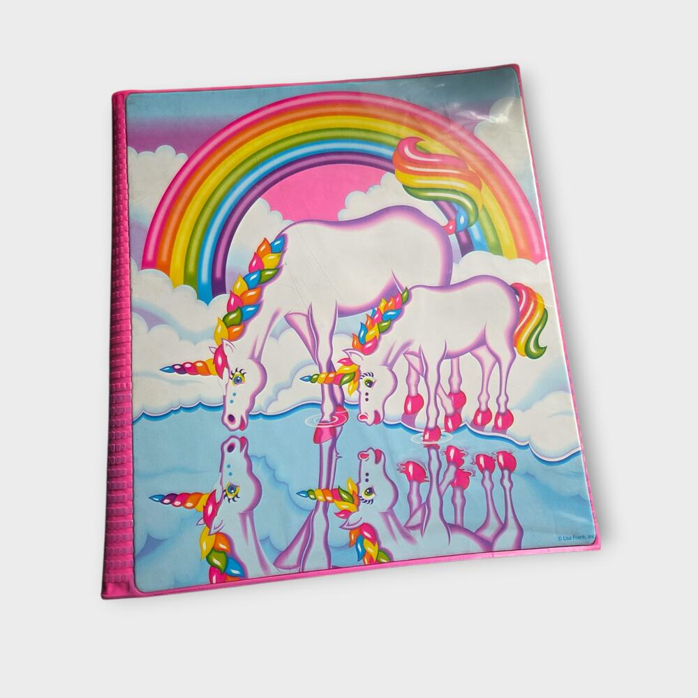 Lisa Frank Vintage Fantastic World 3 Ring Binder Unicorns Rainbow 90s - Picture 2 of 10